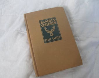 1939 Bambi's Children by Felix Salten the Story of a Forest Family, Illustrated by Erna Pinner, Bambi and Faline, Geno and Gurri