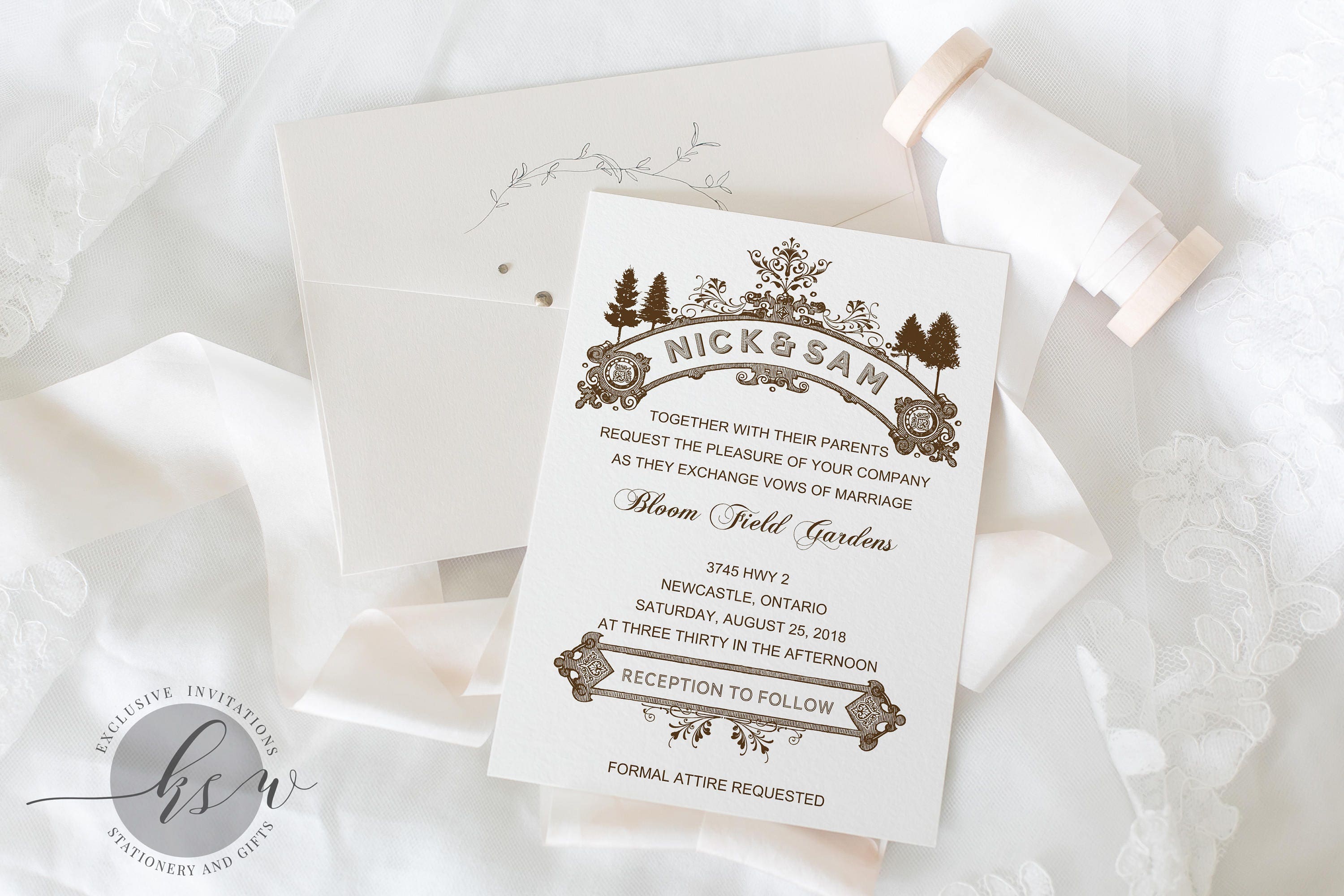 Woodsy Wedding Invitation