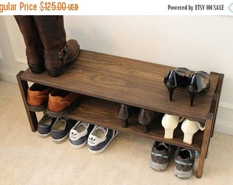 ON SALE Stunning Solid Wood Shoe Rack, Entryway Shoe Rack, Closet Shoe Rack, Closet Organizer, Shoe Stand, Shoe Shelving