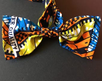 Noeud Papillon double en tissu africain wax imprimé motifs liberty scratch ethnique original fantaisie
