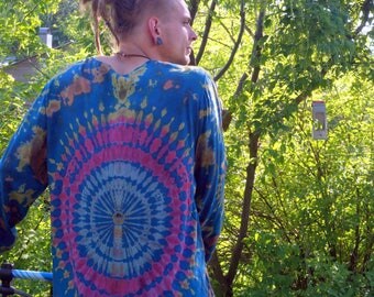 Tie Dye Shirt T-shirt Sweater Yoga Hippie Festival Rayon Viscose Clothes