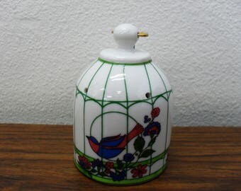 Vintage Ceramic Birdcage potpourri Pomander Sachet Made In Japan