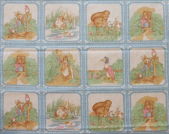 Beatrix Potter Fabric, Beatrix Potter Fabric Panel, Peter Rabbit Fabric, Peter Rabbit Panel, Beatrix Potter, Peter Rabbit
