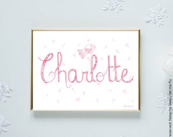 Baby, lettering, room child illustration, decoration, baby room accessory, setting, drawing, gift, birthday gift, love