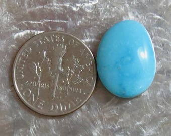 Natural Sleeping Beauty Turquoise Cabochon: Sky Blue, Freeform, 15 x 12 mm, Low-Dome, 9 Carats, Hand-Cut
