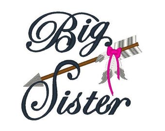 Big Sister Machine Embroidery Designs Instant Download Embroidery Designs Sisters 4X4 5X7 6X10 8X8 Pes Vp3 BX Fonts