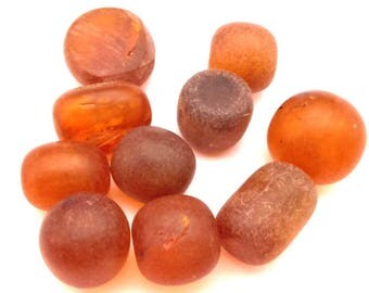 Vintage Amber Baltic Genuine Pressed Lot 26.72 Gr of 10 pcs Cognac Color (AV173)