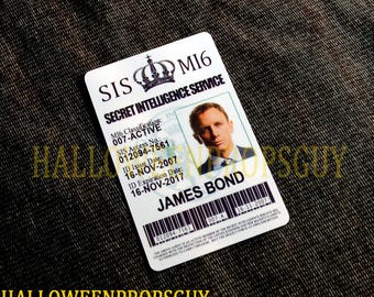 007 James Bond Style Pvc Id Card Badge - James Bond or "M" - Made In USA