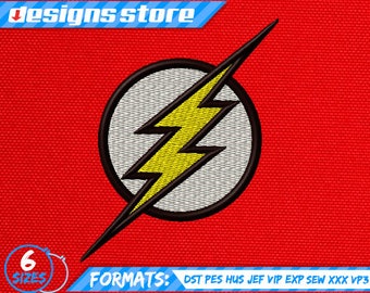 FLASH EMBROIDERY DESIGN Superhero Machine Logo Justice League Dc SuperFriends designs