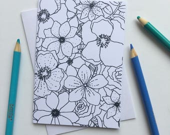 Coloring cards | Etsy