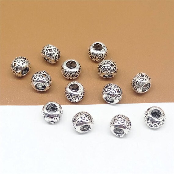 20 Sterling Silver Four Leaf Beads Clover Bead 925 Silver
