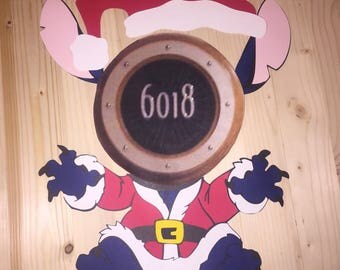 Merry christmas santa stitch laminated magnet set for disney cruise stateroom door.