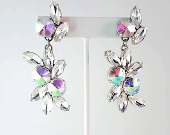 Crystal and AB Rhinestone Handmade Earrings