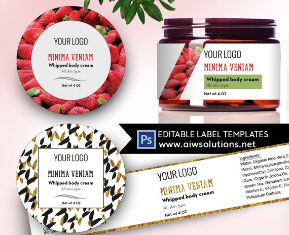 Jar Label Label Template Cream Label TemplateCustom Label