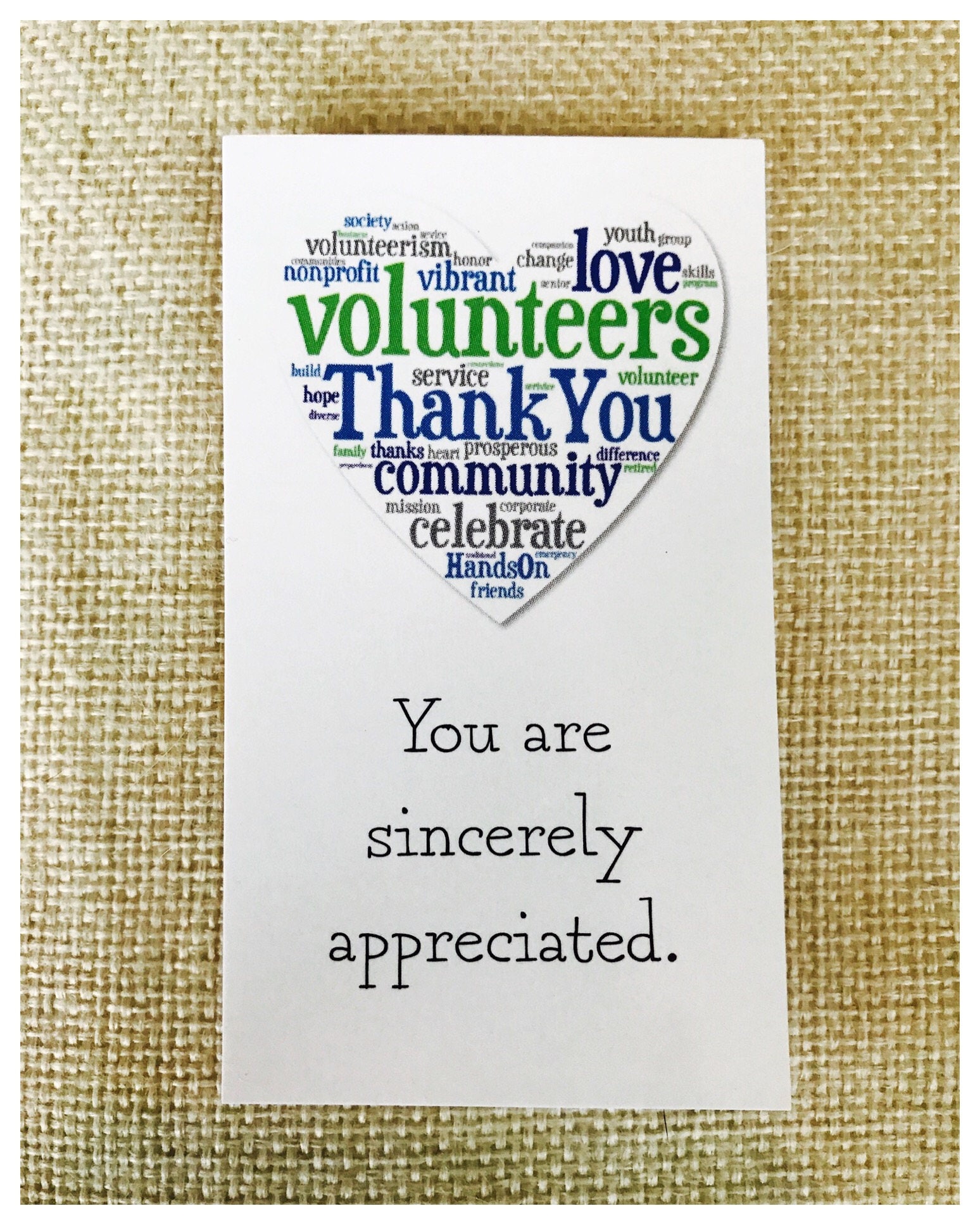 Custom listing Bookmark Thank You Volunteer Appreciation
