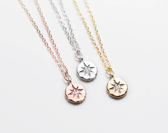 Dainty Compass Necklace - Travel Her Graduation Gift for Her Personalized Graduation Wanderlust Minimal Best Friend Necklace- DCN