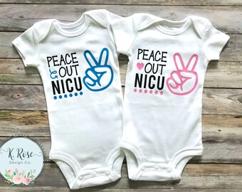 Peace Out NICU Bodysuit, NICU Graduate, Peace Out NICU, Preemie Bodysuit, Preemie Clothing, Coming Home Outfit