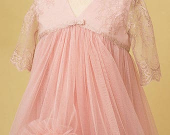 Therese Girl Dusty Pink Tulle Dress