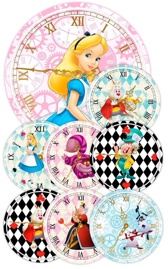 Alice in Wonderland Clocks Printable Clocks Alice in