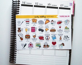 September Wacky Holidays Planner Stickers