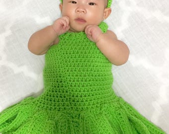 Crochet Tinkerbell costume (Available Newborn to 24 months)