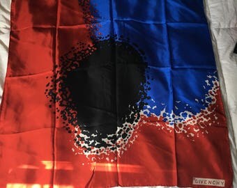 Vintage black/red/white/blue Givenchy Paris New York Scarf