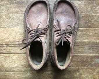 vintage birkenstocks L10-M8 brown leather moc toe ankle desert boots made in germany euro size 41 mens
