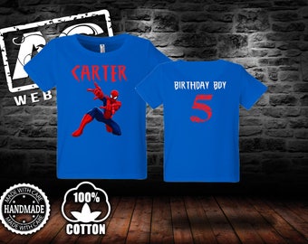 Spider-Man Birthday Shirt, Spider-Man Custom Shirt, Personalized Spider-Man Shirt, Spider-Man family shirts, Birthday t-shirts