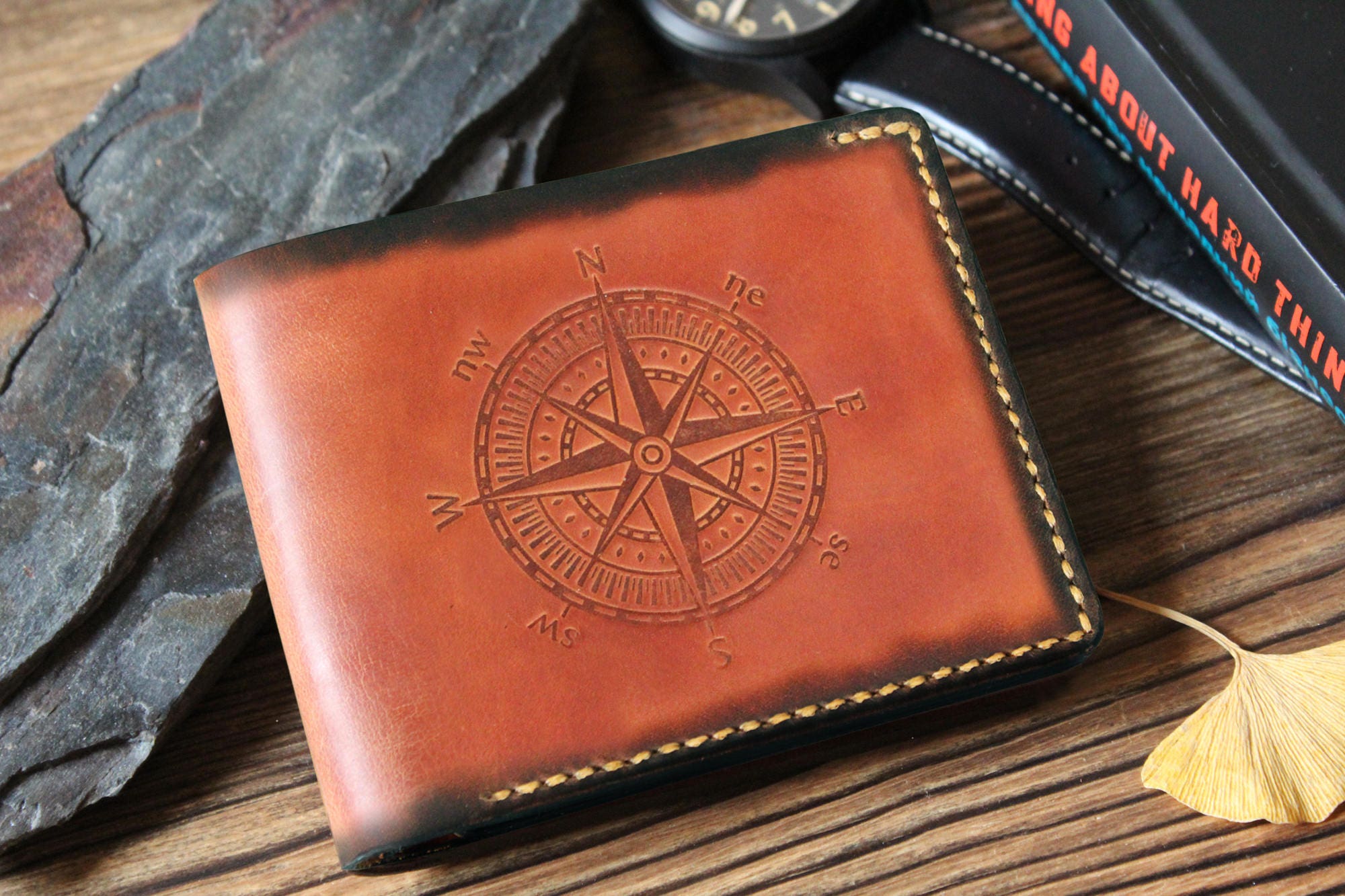 Personalized leather wallet for man wallet Engraved wallet