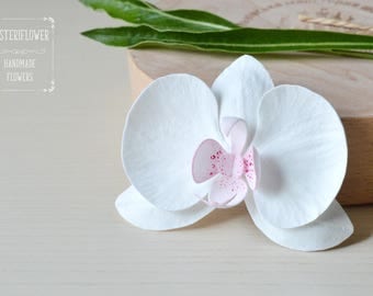 Summer Sale Orchid hair clip Flower hair clip orchid hair piece Beach Wedding Tropical Flower Orchid White Hair flowers Boho Bride accessory
