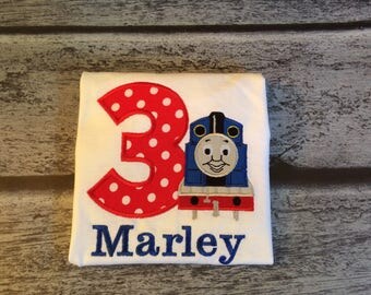 Thomas the Train shirt - First Birthday shirt - Thomas shirt - custom birthday shirt