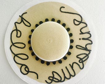 CUSTOMIZABLE** Sun Hat with Black Accents