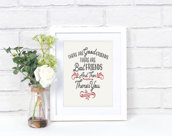 Best Friend Gift, Friendship Wall Art, Friends Quote Print, Gifts for Friends, Friends Wall Decor, Friends Artwork, Moving Away, PCS Gift