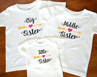 Big Middle Little Sister Matching Shirts - Matching Sister Shirts - Big Sister Middle Sister Little Sister