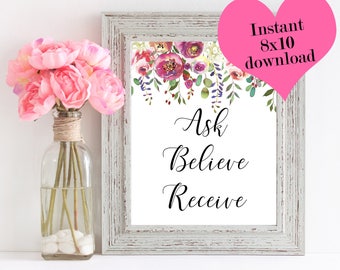 Ask believe receive | Etsy