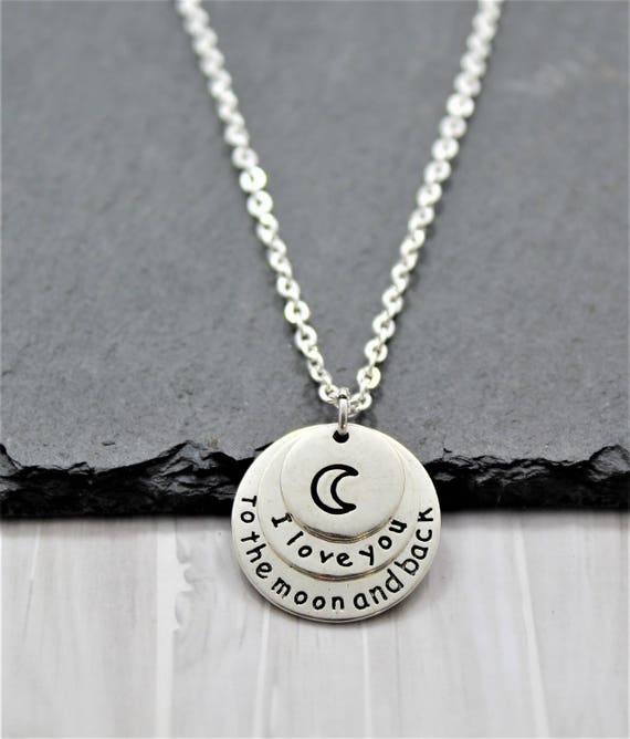 I Love You To The Moon And Back Necklace Gift For Her Moon