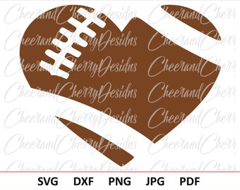 Football Heart SVG Football Svg design Football Heart DXF Football Heart Monogram Football Monogram svg Sport svg Silhouette svg file Cricut
