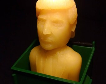Trumpster Fire (Trump Candle with Miniature Dumpster)