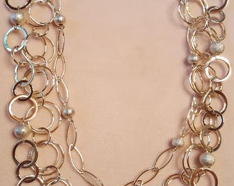 Geometric Circles and Bead chain necklace