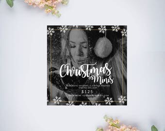 Snowflakes Christmas Mini Session Template | Photography Template | Photographer Resources