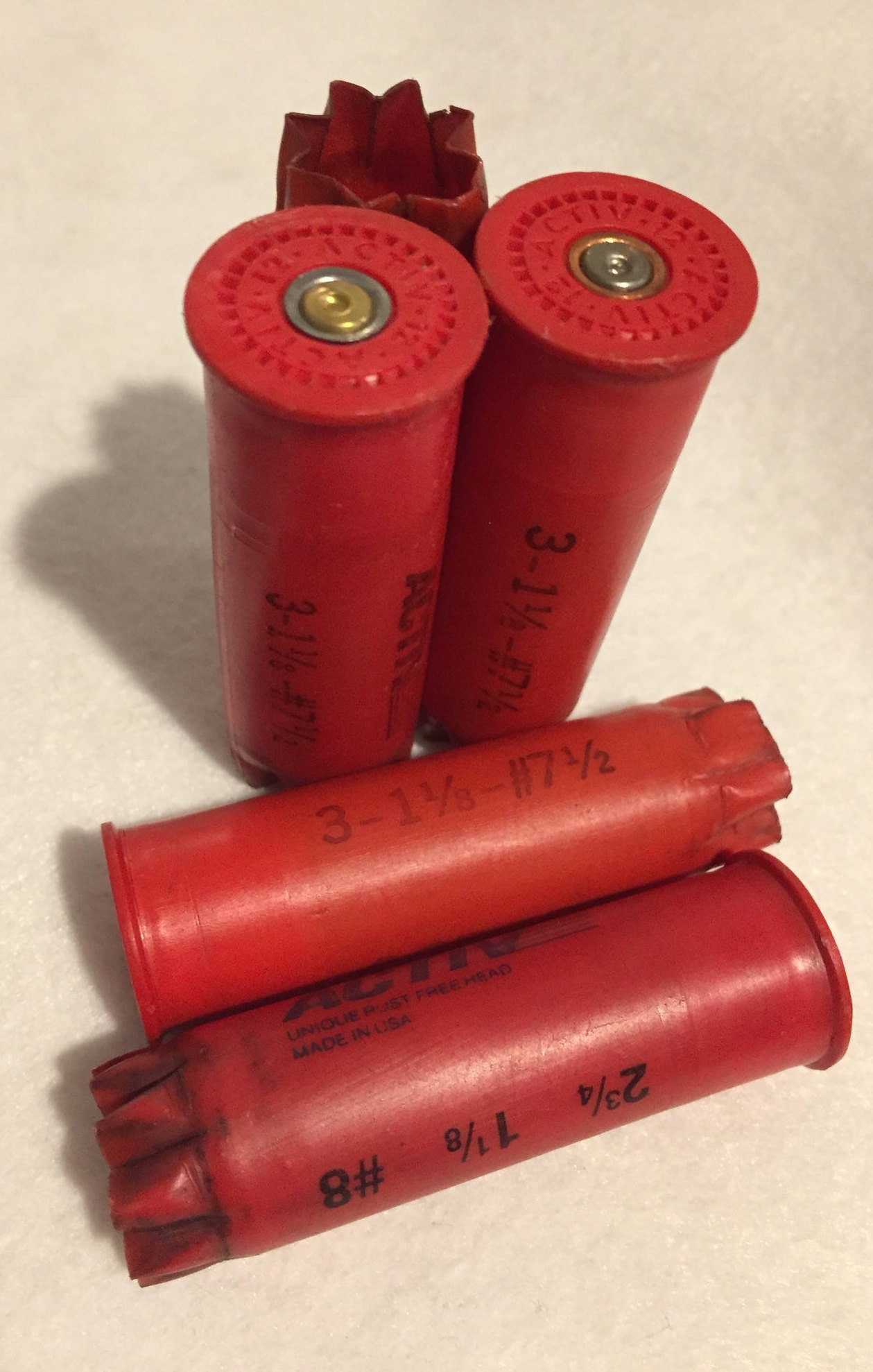 UNIQUE Empty Shotgun Shells Once Fired Hulls Red Spent Casings