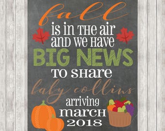 DIGITAL Fall Pregnancy Announcement | Seasonal | Autumn | Baby Announcement | Pregnant | Pumpkins