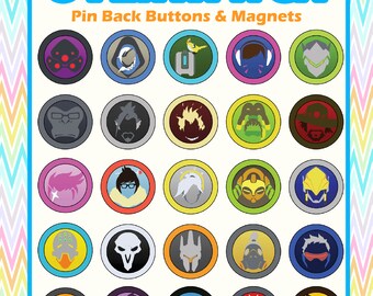 Overwatch Pin-Back Buttons & Magnets