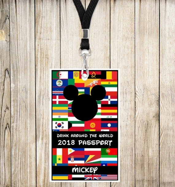 Epcot Drink Around the World Passport 2018 Lanyard