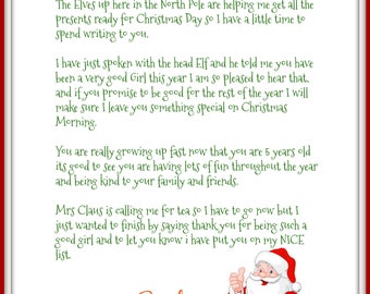 Letter from santa | Etsy