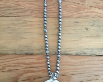 Old Pawn Silver Squash Blossom Necklace