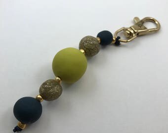 Golden Envy Beaded Keychain