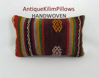 kilim pillow decorative pillow 12x20 lumbar pillow kilim pillow cover pillow case bohemian home decor kelim rug pillowcase pillows 001428