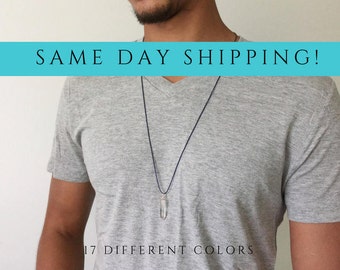 Mens Rock Crystal Necklace Men Crystal Quartz Jewelry Energy Mens Quartz Necklace Yogi Gift Yoga Necklace Mens Crystal Necklace Gift for him