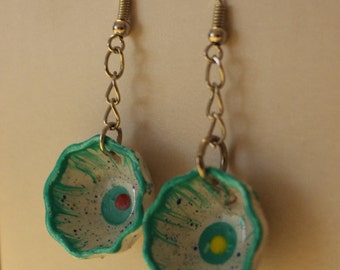 Hand Painted Minature Bowl Earrings